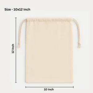 10x12 Inch Cotton Drawstring Pouch Bag