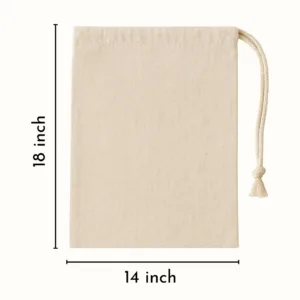 14x18 Inch Cotton Drawstring Pouch Bag