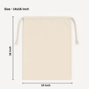 14x16 Inch Cotton Drawstring Pouch Bag