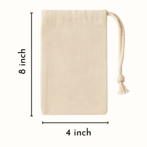 4x8 Inch Cotton Drawstring Pouch Bag